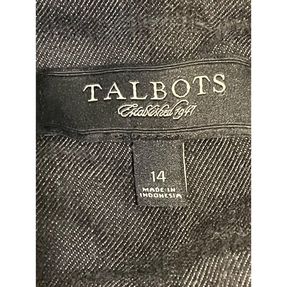 Talbots Size 14 Womens Black Denim Jean Jacket #U-4-10 - Picture 6 of 9